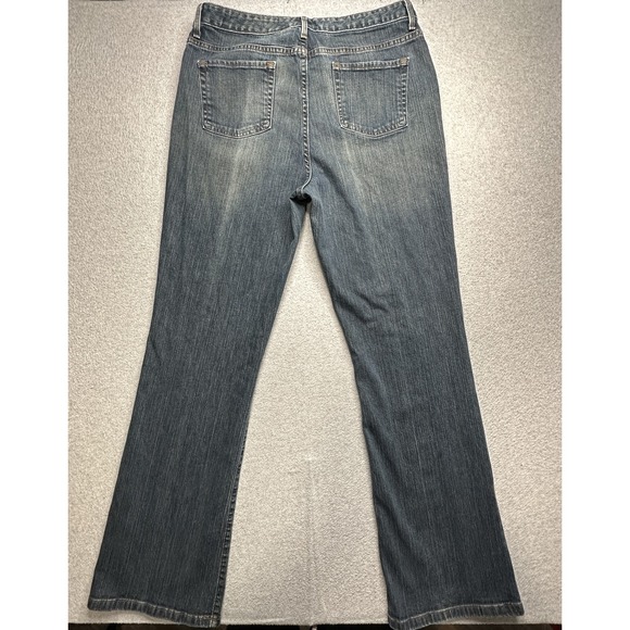 LL Bean Jeans Womens 16 Tall Denim Straight Leg Stretch Classic Casual Pants - Picture 1 of 10